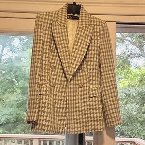 Zara Houndstooth Blazer - Size SX